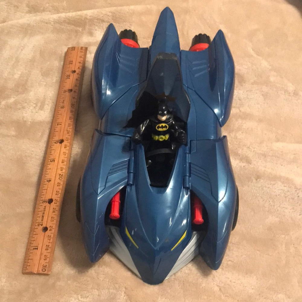 Batmobile with Batman figure used DC Comics Mattel brand